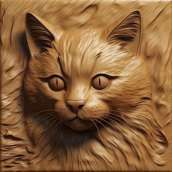 Nature and animals (st kitty 1, NATURE_2405) 3D models for cnc
